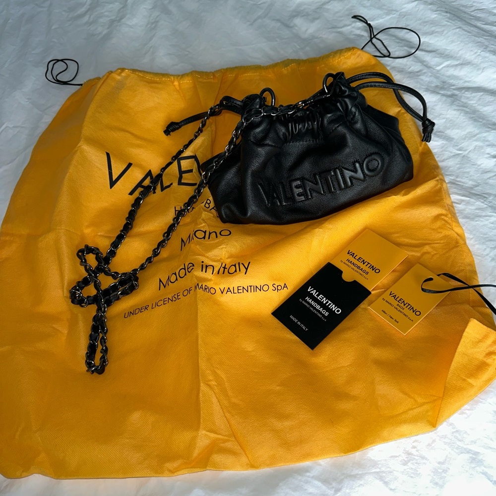 Valentino Black Leather Crossbody Bag